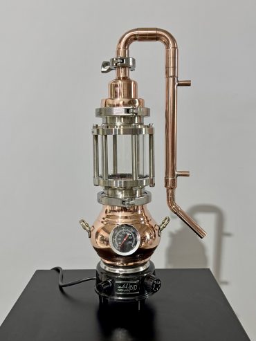 Cam Hazneli Mini Bakır İmbik (Elektrikli Ocak Isıtıcılı) – 1,2 L