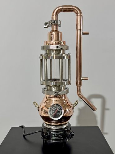 Cam Hazneli Mini Bakır İmbik (Elektrikli Ocak Isıtıcılı) – 1,2 L